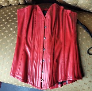 COPY - Burleska sweetheart corset red patent